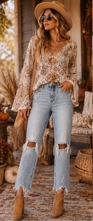 Abercrombie & Fitch Light Blue Distressed Straight-Leg Jeans thumbnail 1
