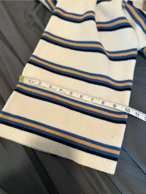 EUC Heavyweight Knit Striped Sweater Pants Sz:XL Pull-On Wide Leg lounge Ribbed thumbnail 6