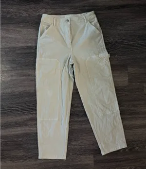 Aritzia Wilfred Free carpenter pants in bone/cream color thumbnail 3