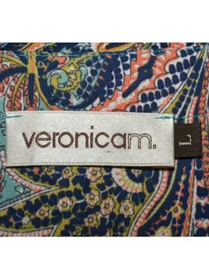 Veronica M. Ladies Paisley Faux Wrap V-Neck Blouse Top Size L Boho Colorful thumbnail 8