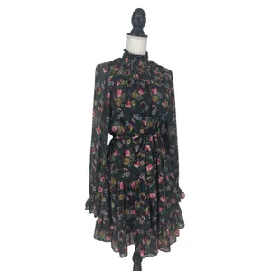 Cinq à‎ Sept Daija Belted Tiered Floral Print Chiffon Mini Dress thumbnail 7