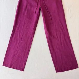 Spiegel Costal Linen Pants 2P Magenta Purple Wide Leg Drawstring Trousers thumbnail 6