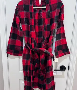 Stars Above Red and Black Plaid Robe- size XS/S thumbnail 1