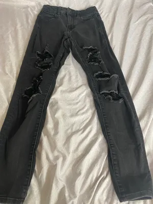 next level stretch black ripped curvy hi rise jegging thumbnail 1