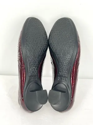 SAS Sonyo Bordo Burgundy Red Patent Leather Slip On Comfort Heels Pumps Women 8M thumbnail 6