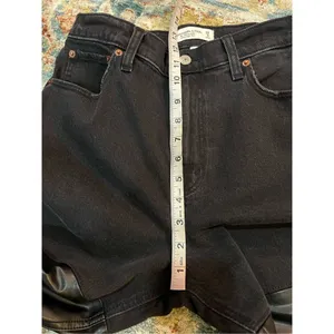 Abercrombie & Fitch NWT 90s Straight High Rise Jeans Faux Leather sz 29 / 8S thumbnail 8