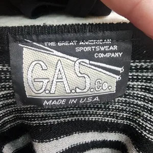 Vintage‎ G.A.S. Co. Women's Knitted Tank Top & Striped Crop Top Set Size S Black thumbnail 5