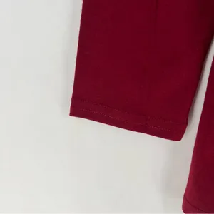 Coolmee‎ Soft Stretch Burgundy Pleated Babydoll Long Sleeve Henley Tunic Top thumbnail 6