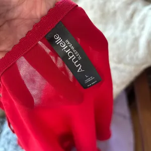 Ambrielle Solid Red Lace Chemise Size L thumbnail 7