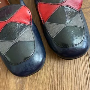 Vintage 60s 70s Imperial Block 2.5” Heel Shoes Navy Blue Black Red Grey 7 thumbnail 6