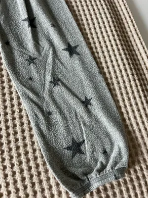Gray sweatpants with black star print #loungewear #stars thumbnail 2
