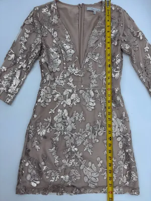 Lovers + Friends Blush Sequin Floral V-Neck Mini Dress thumbnail 7