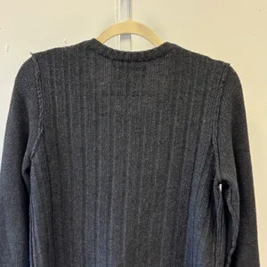 Y2K‎ Tahari Merino Wool Blend Ribbed Cardigan Sweater Gray Toggle Closure Medium thumbnail 5