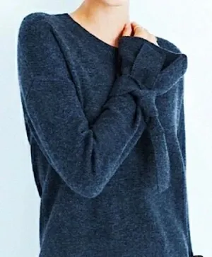 Madewell Marled Baltic Blue Tie Cuff Pullover Sweater Size XXS thumbnail 1