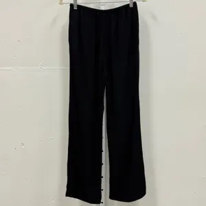 Zara Women's Black‎ Straight Wide Leg Elastic Waist Trousers Pants Lightweight M thumbnail 2