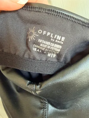 Aerie Offline Black Faux Leather Jumpsuit thumbnail 7