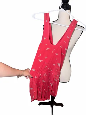 Wonder Woman Red All Over Logo Print Criss Cross Romper DC Comics Size XS thumbnail 3