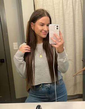 gray cropped sweatshirt thumbnail 1