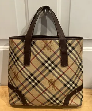 BURBERRY AUTHENTIC Nova check+‎ horse pattern, vintage purse handbag thumbnail 1