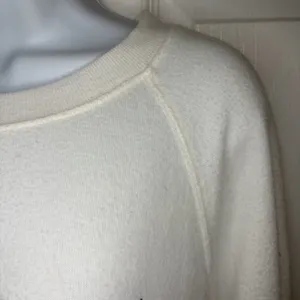 Red Dress Boutique Z Supply Happy Graphic Print Sweatshirt Ivory White Crew Neck Lightweight M thumbnail 4