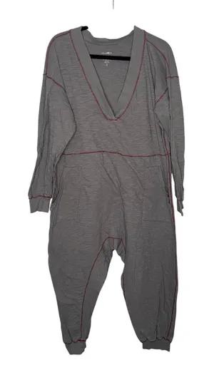 Natural Life Jumpsuit Womens Small Grey Excellent‎ Contrast Stitch Cotton Slub thumbnail 1