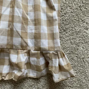 Tan and White gingham Checkered Dress thumbnail 5
