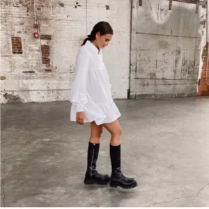 Danielle‎ Bernstein Textured Woven Baby-Doll Mini Dress thumbnail 2