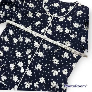 EJM ltd. Vintage 70’s-80’s floral print drop waist pliseé cotton romper, sz 12 thumbnail 6