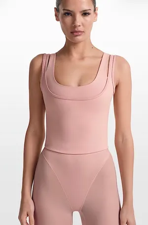 NikeSKIMS Matte Women's Double-Strap Scoop Tank Top Pink Himalayan Size M thumbnail 1