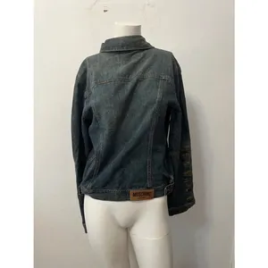 Vtg Moschino Womens Denim Jacket 12 Grunge Steampunk Alternative Western Luxury thumbnail 2