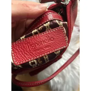 Tignanello Red Crossbody purse real leather 8x9 thumbnail 4
