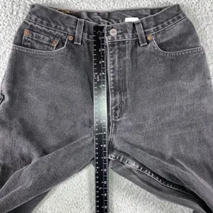 Levi's 550 Relaxed Fit Tapered Leg Jeans Black Denim Women 10 Made‎ in USA thumbnail 4