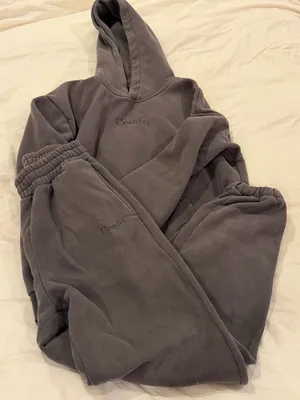 Comfrt sweatpants and sweatshirt set steel grey thumbnail 1