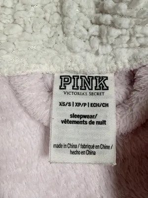 Victoria’s Secret Pink Gold Sequins logo Sherpa Bathrobe thumbnail 5