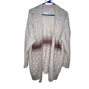 Anthropologie Pilcro Jemma Cable-Knit Open Cardigan Women Size XS/S Beige‎ Wool thumbnail 3