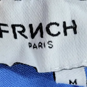 FRNCH Jailys Dress Womens M Blue Silk Viscose Criss Cross Open Back Tiered thumbnail 10