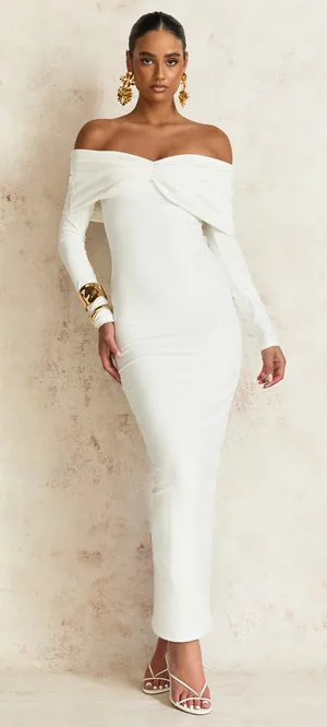 New Showpo Rani Maxi Dress Off Shoulder Bodycon Dress Size Small MSRP $139 thumbnail 1