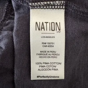 Nation LTD Noel Babydoll Dress XS Navy Pima Cotton Smocked Tiered Mini‎ thumbnail 14