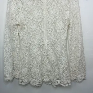 Umgee Lace Top Womens Scalloped Hem Boho Top Size Small Ivory White thumbnail 8