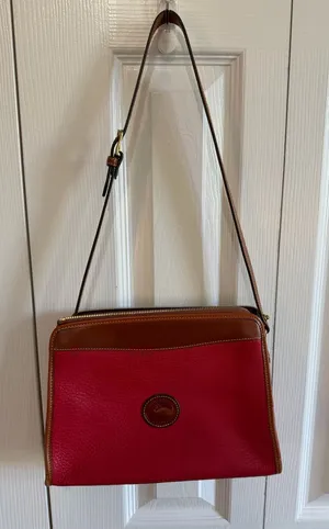 Dooney & Bourke Vintage Leather Crossbody Red/Brown thumbnail 1