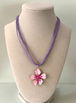 Pink Hawaiian Flower Necklace thumbnail 1