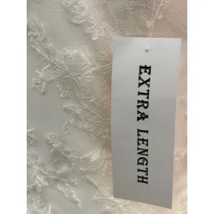 Strapless Lace Applique Tulle Wedding Gown Extra Length Ivory White thumbnail 5