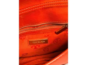 Tory Burch Red Leather Crossbody Bag with Gold Chain Strap thumbnail 6