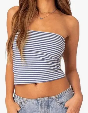 Edikted Tube Top Blue and White thumbnail 1