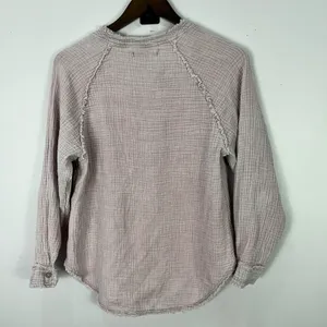Zara Cotton Gauze Shirt 13-14‎ Pink Button Down Blouse Cottagecore Boho Casual thumbnail 2