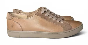 FRYE Gemma Ivy Low Lace Sneaker Taupe Brown Casual Leather Shoe Women's 9‎ M thumbnail 1