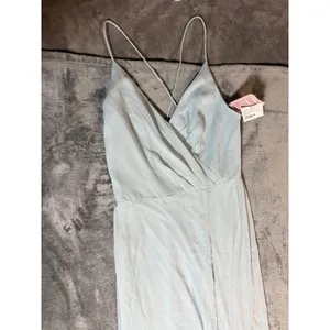NWT Thread‎ Dessy CRISS CROSS BACK MERMAID WRAP DRESS Blue MIST SZ 6R Gown Dress thumbnail 7