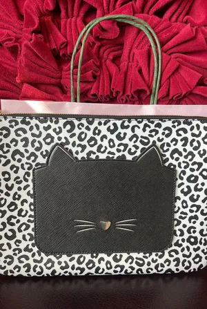 Meow Cat Large Zip Pouch New NWT thumbnail 3