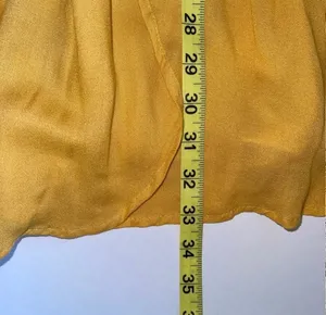 Altar’d State Crochet Wrap Mini Dress Yellow Belted V-neck thumbnail 13