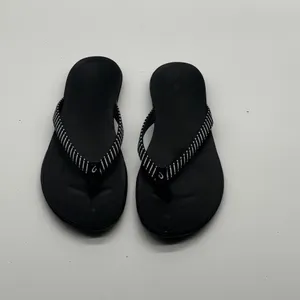 OluKai Ho'opio Black White Striped Flip Flop Sandals Womens 7 thumbnail 4
